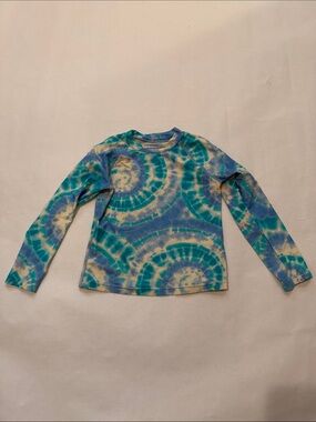 Crewcuts RashGuard Tie-Dye Tee - Blue & Teal